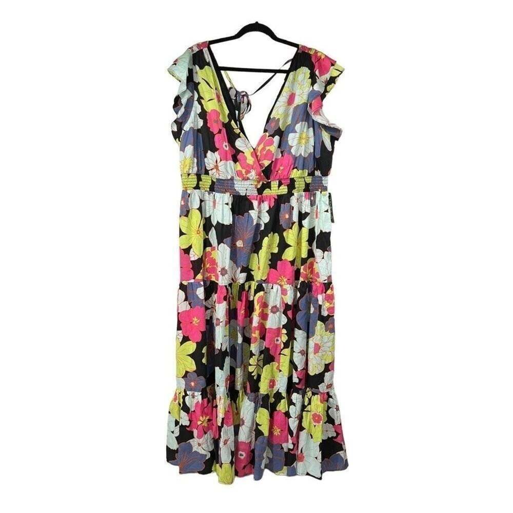 ModCloth Womens 3X Vamped Up Vagabond Black Honolulu Floral Dress
